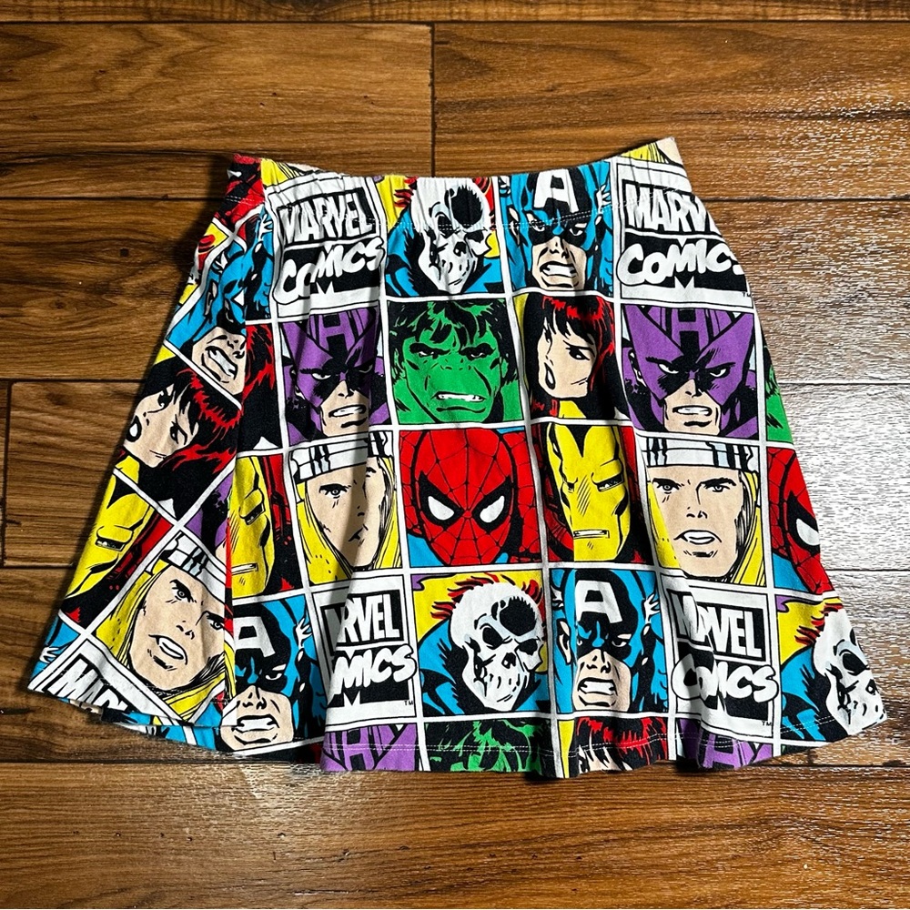 Marvel Comics Panel Print Skater Skirt - Multicolor